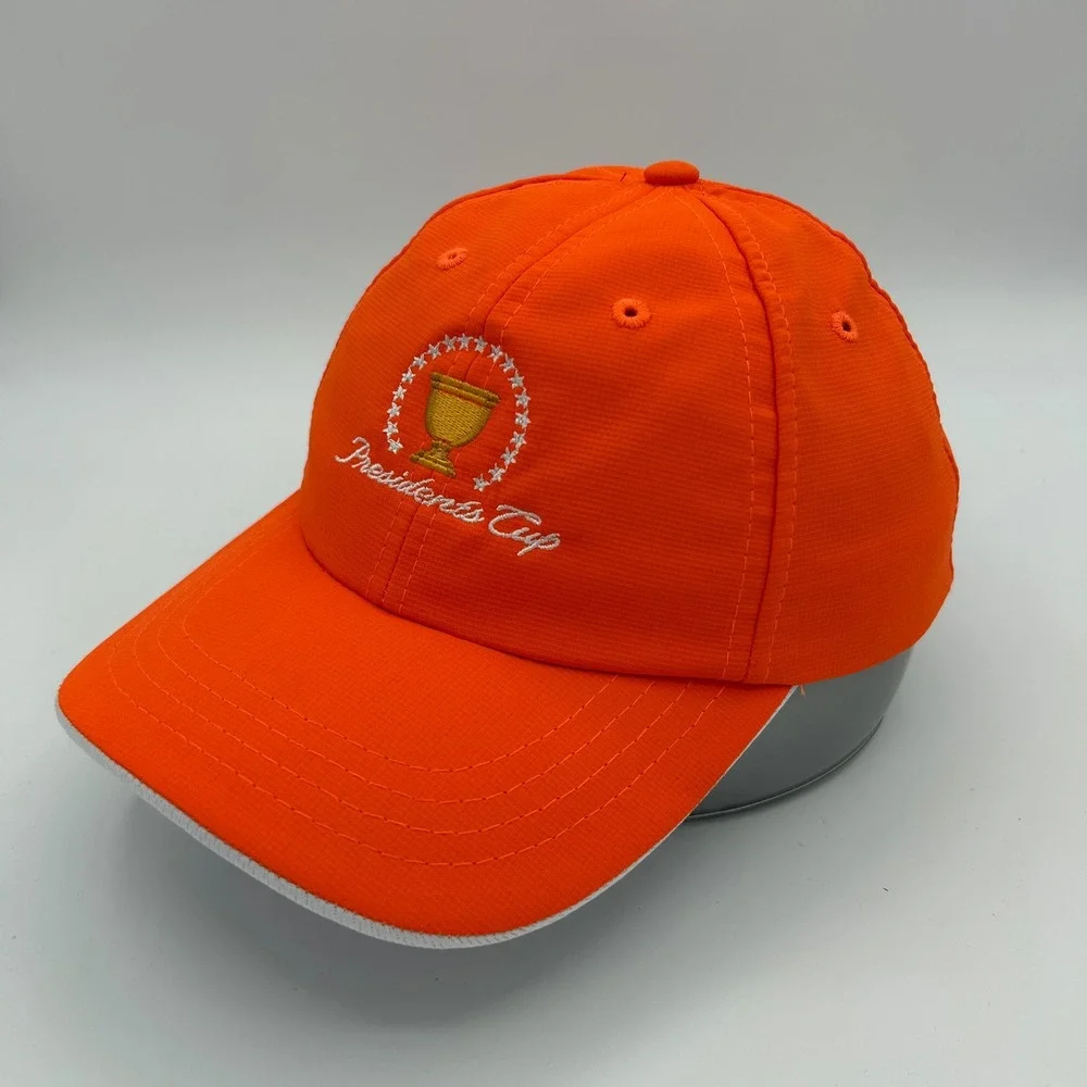Ahead Hat Presidents Cup Youth OSFA Orange Ripstop Golf‎ Sporty